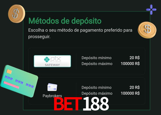 O cassino Bet188 oferece uma grande variedade de métodos de pagamento